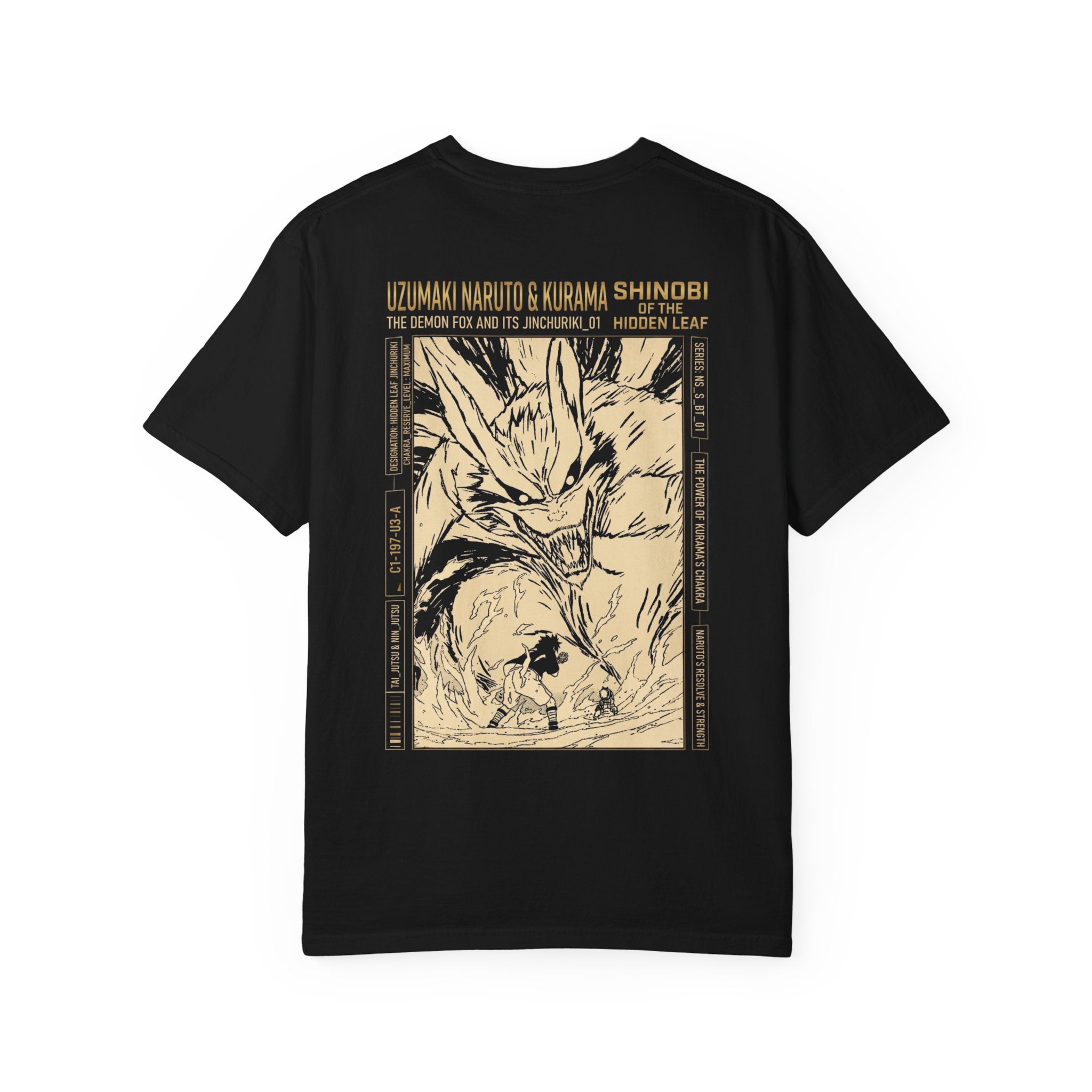 Naruto and Kurama T-Shirt — Anime Shinobi Vintage Poster Tee